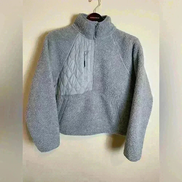 JoyLab Gray Women's 1/2 Zipper Sherpa Pullover Sweatshirt Size S - Picture 3 of 13
